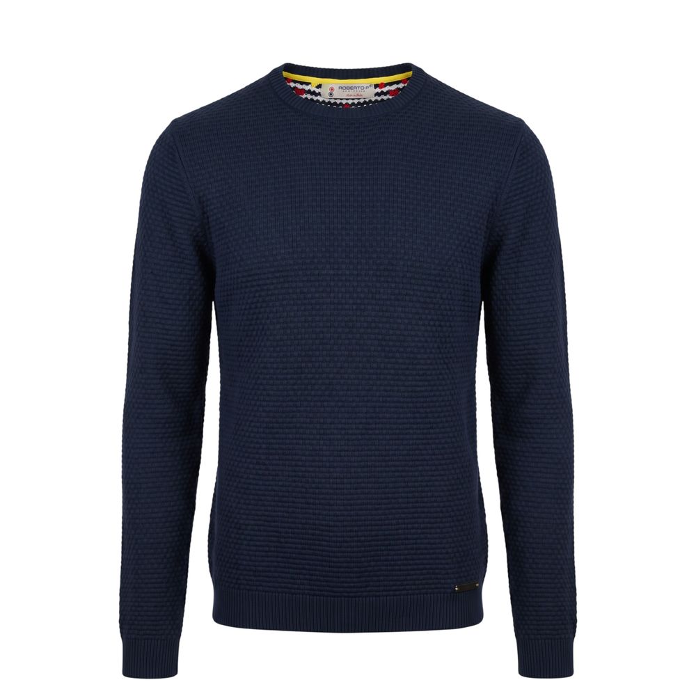 Blue Cotton Men's Sweater