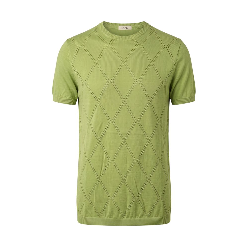 Green Cotton Men Sweater