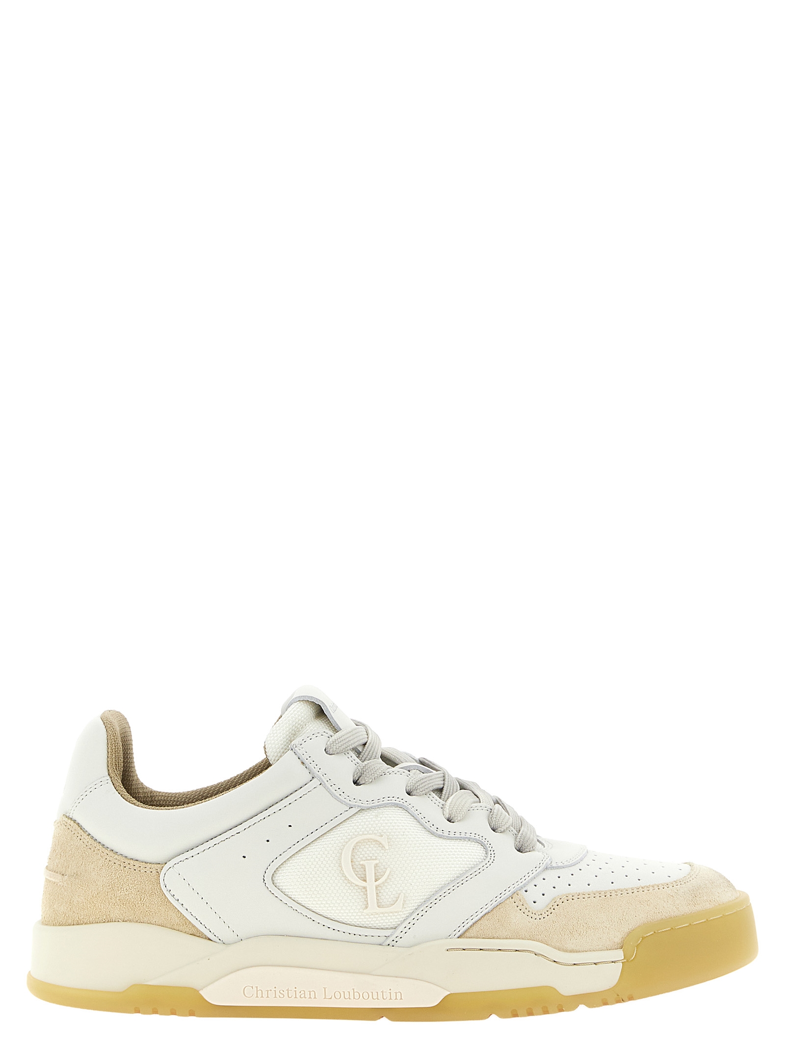 Beige Calfskin Low Top Sneakers