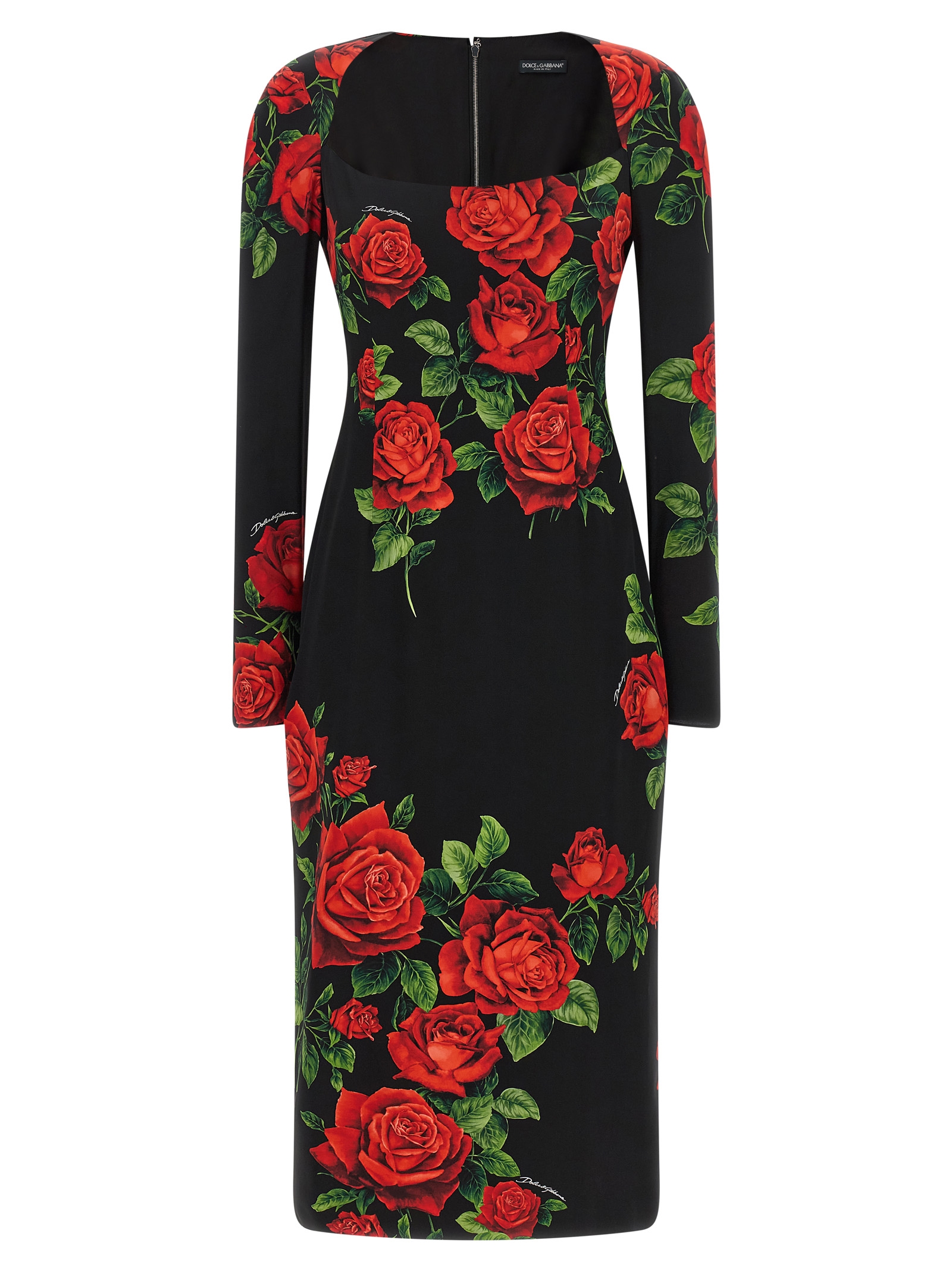 Multicolor Silk Midi Dress