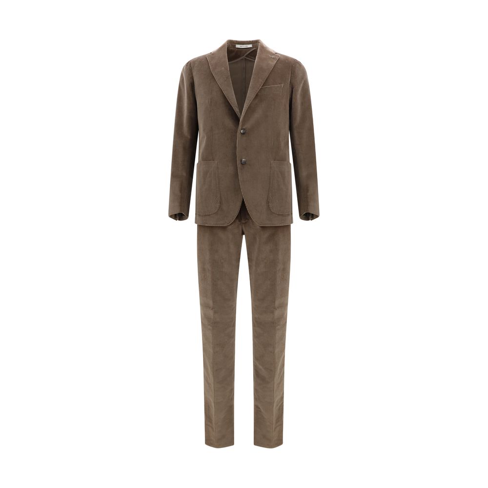 Brown Cotton Two-Piece Suit