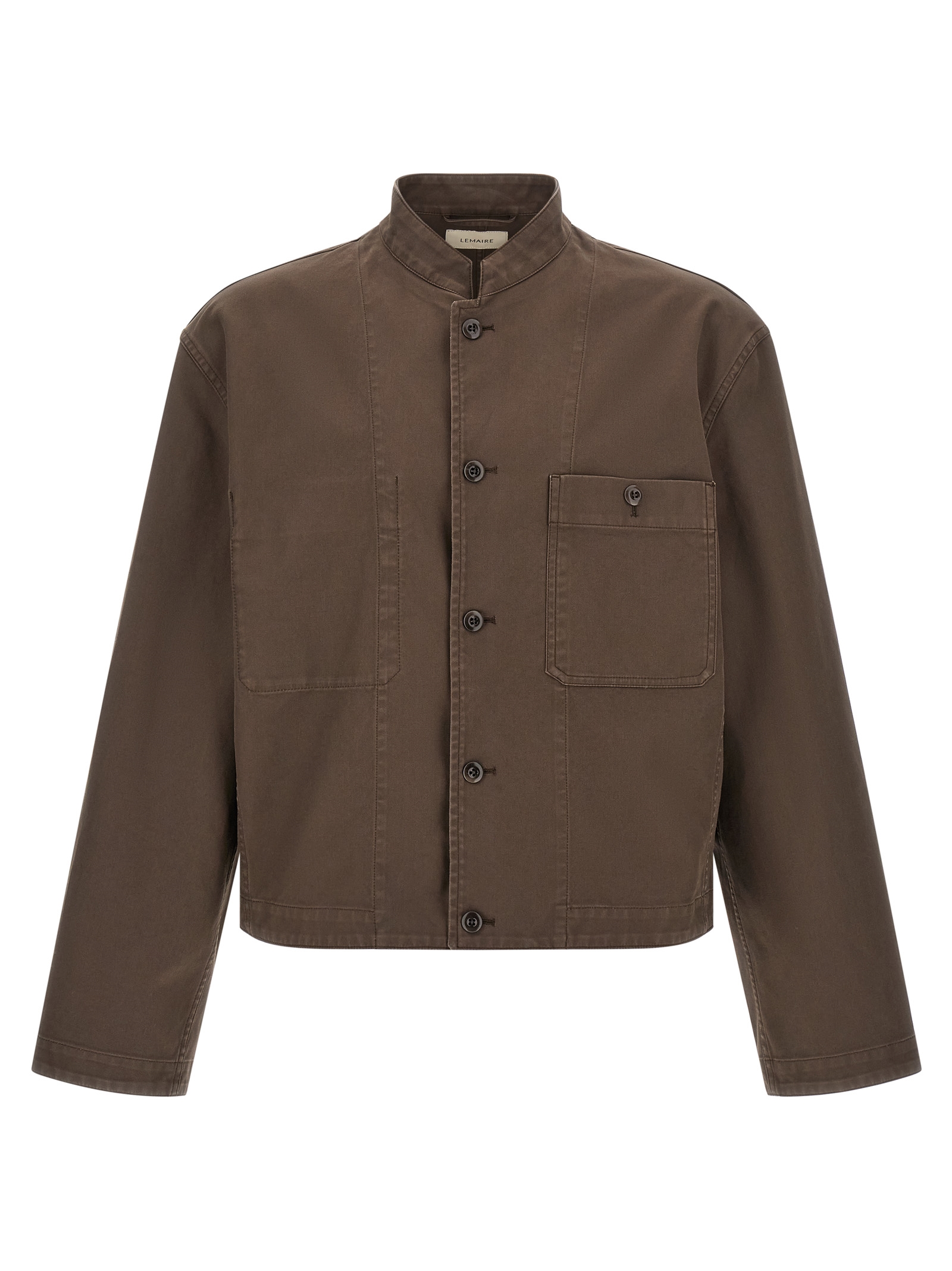 Brown Cotton Full-Length Jacket