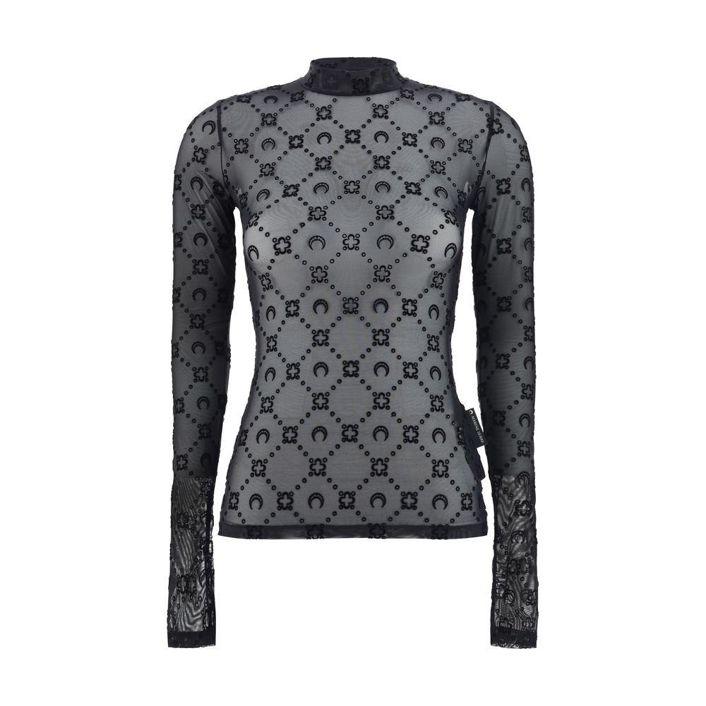 Black Polyamide Pattern Shirt