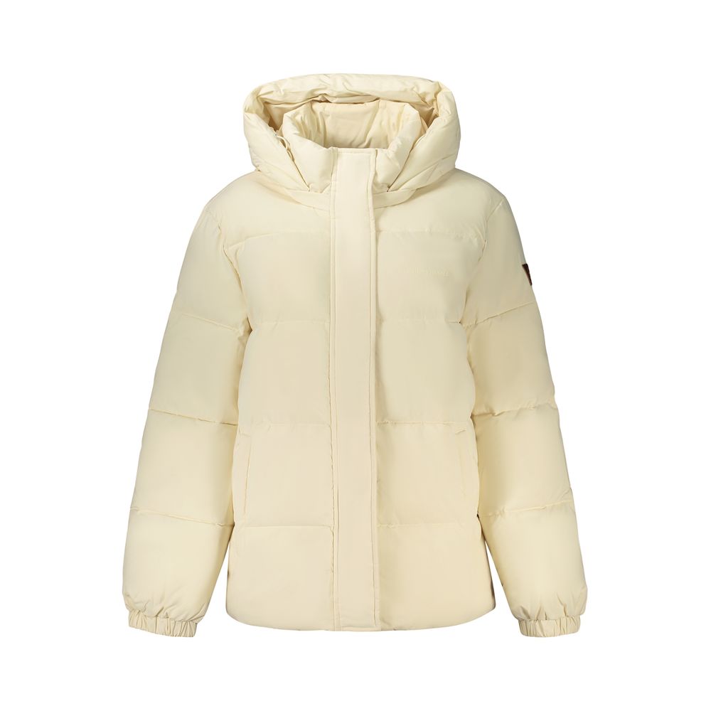 Guess Jeans Cream Polyester Women's Women's Jacket