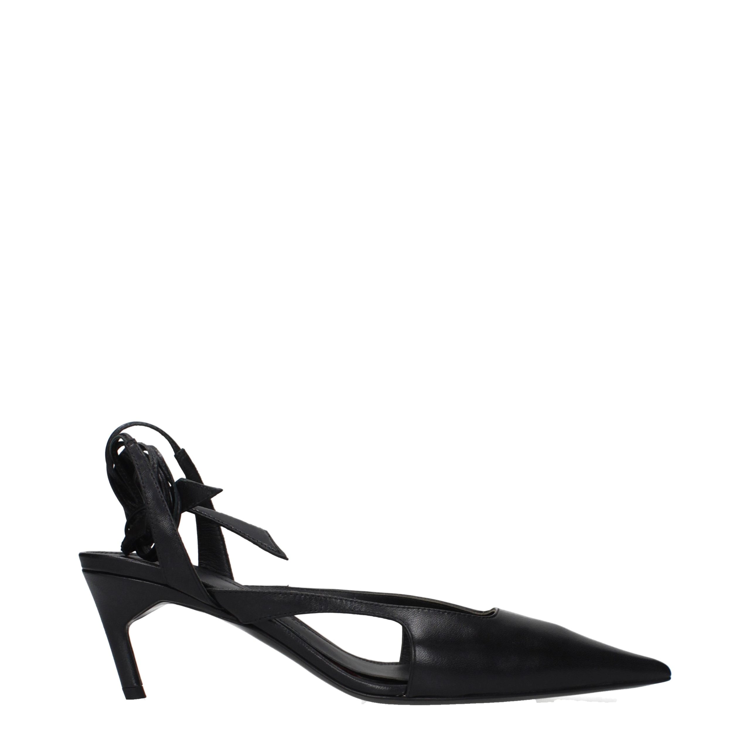 The Attico Black Leather High Heel Pumps - EU41/US11