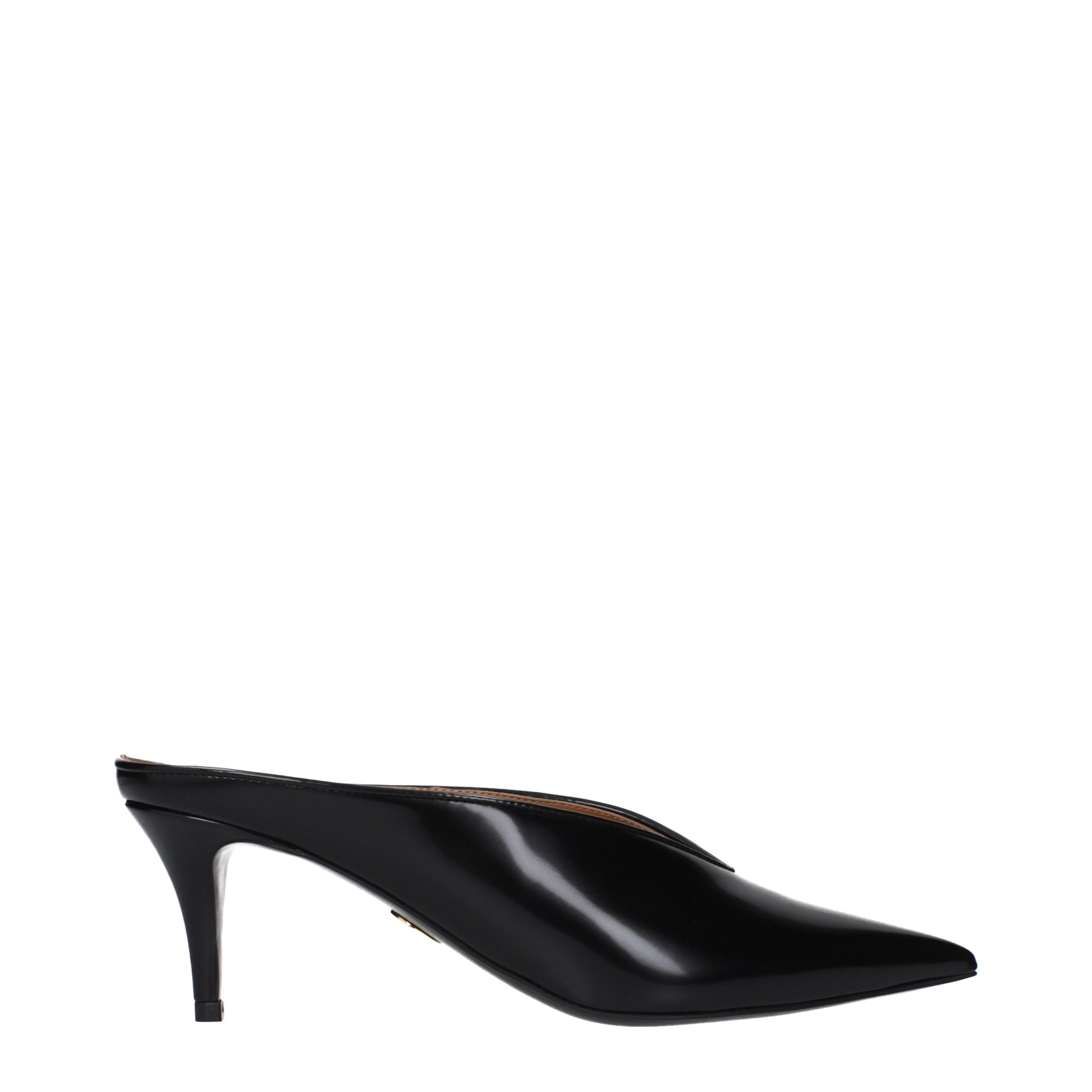 Black Leather High Heel Pumps