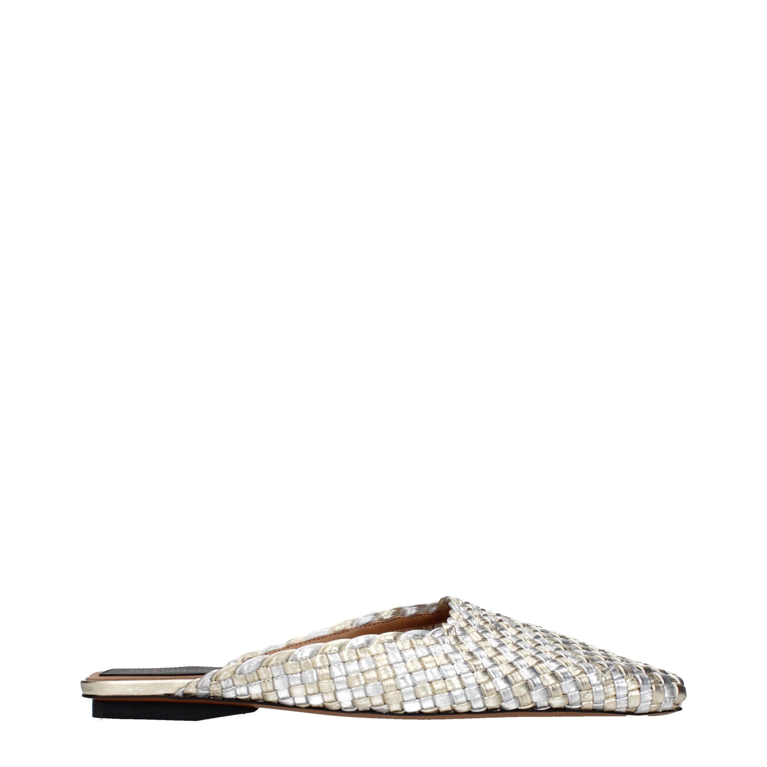 Gray Leather Slippers