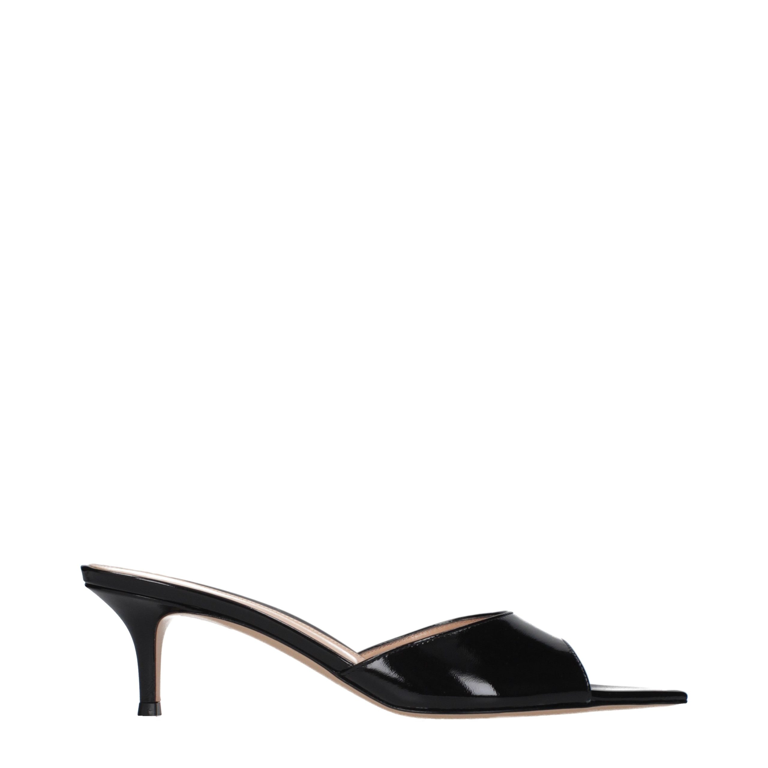 Black Leather Platform Sandals