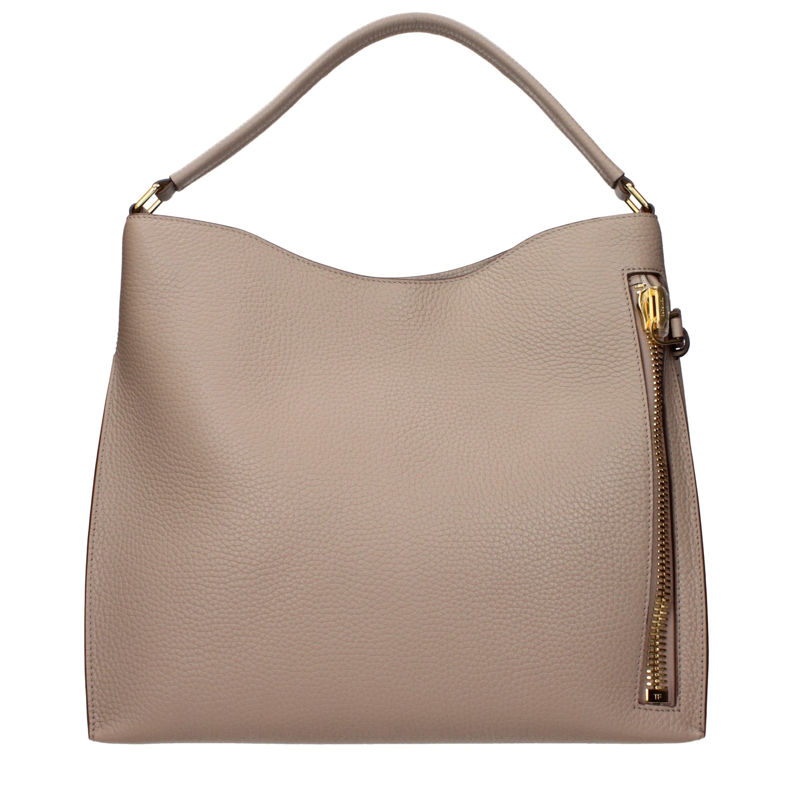 Beige Leather Handbag