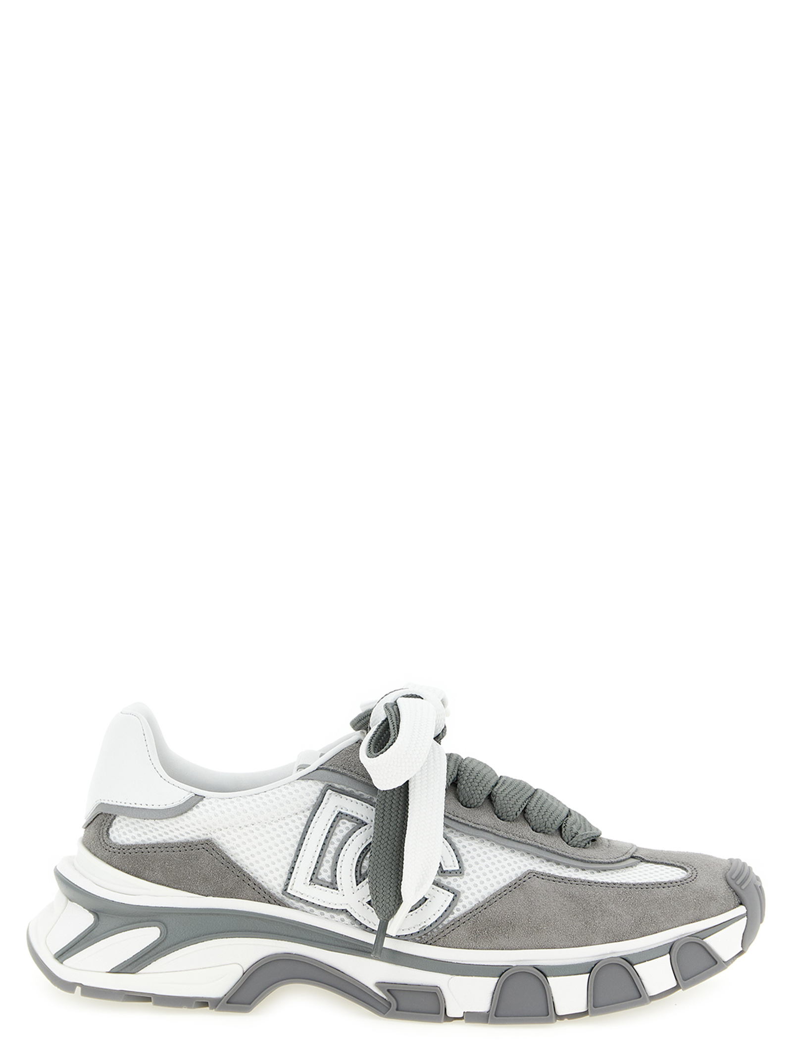 Gray Leather Athletic Sneakers