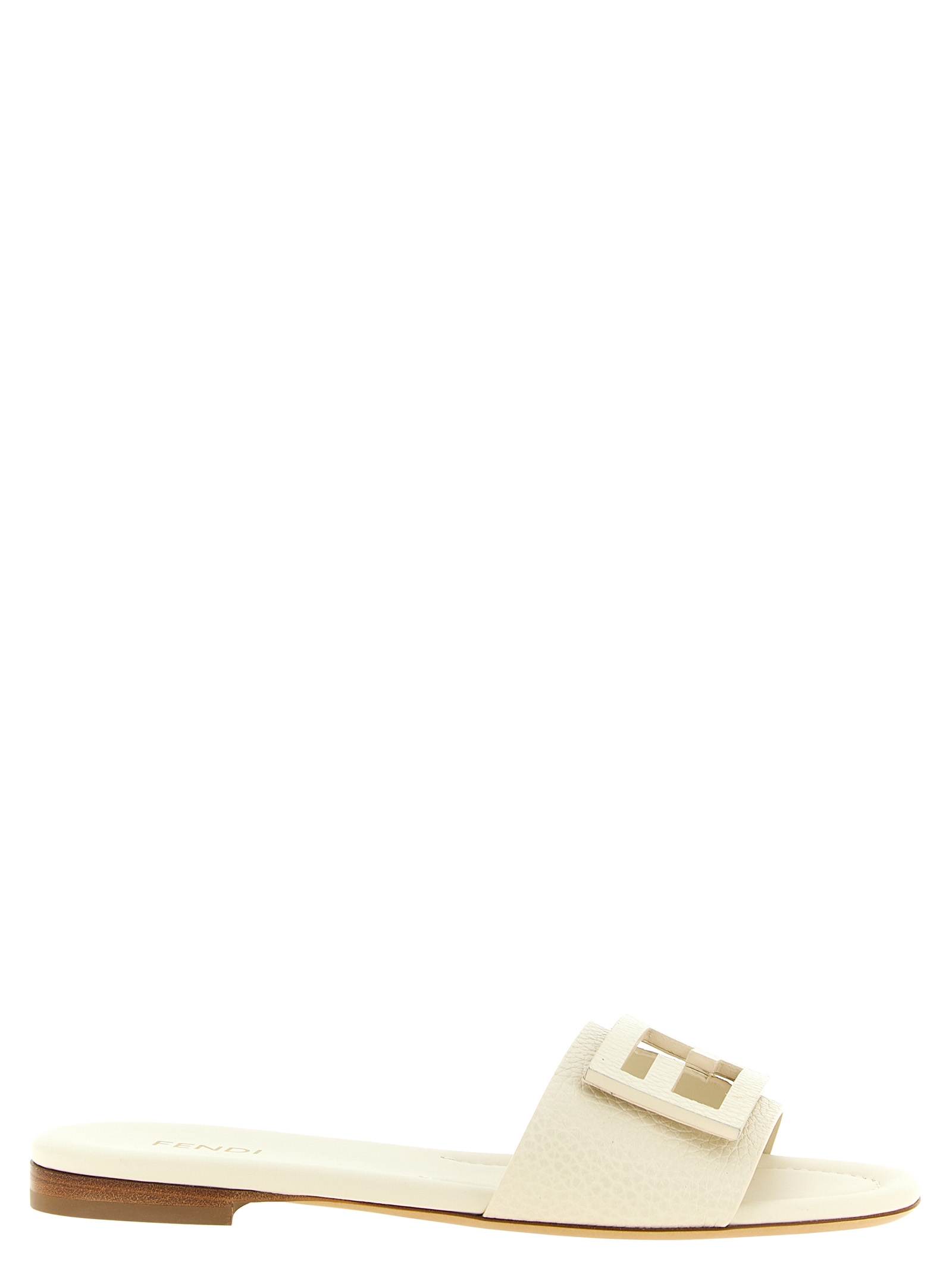 White Calfskin Slides
