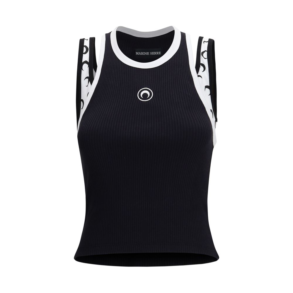 Black Organic Cotton Sleeveles T-Shirt