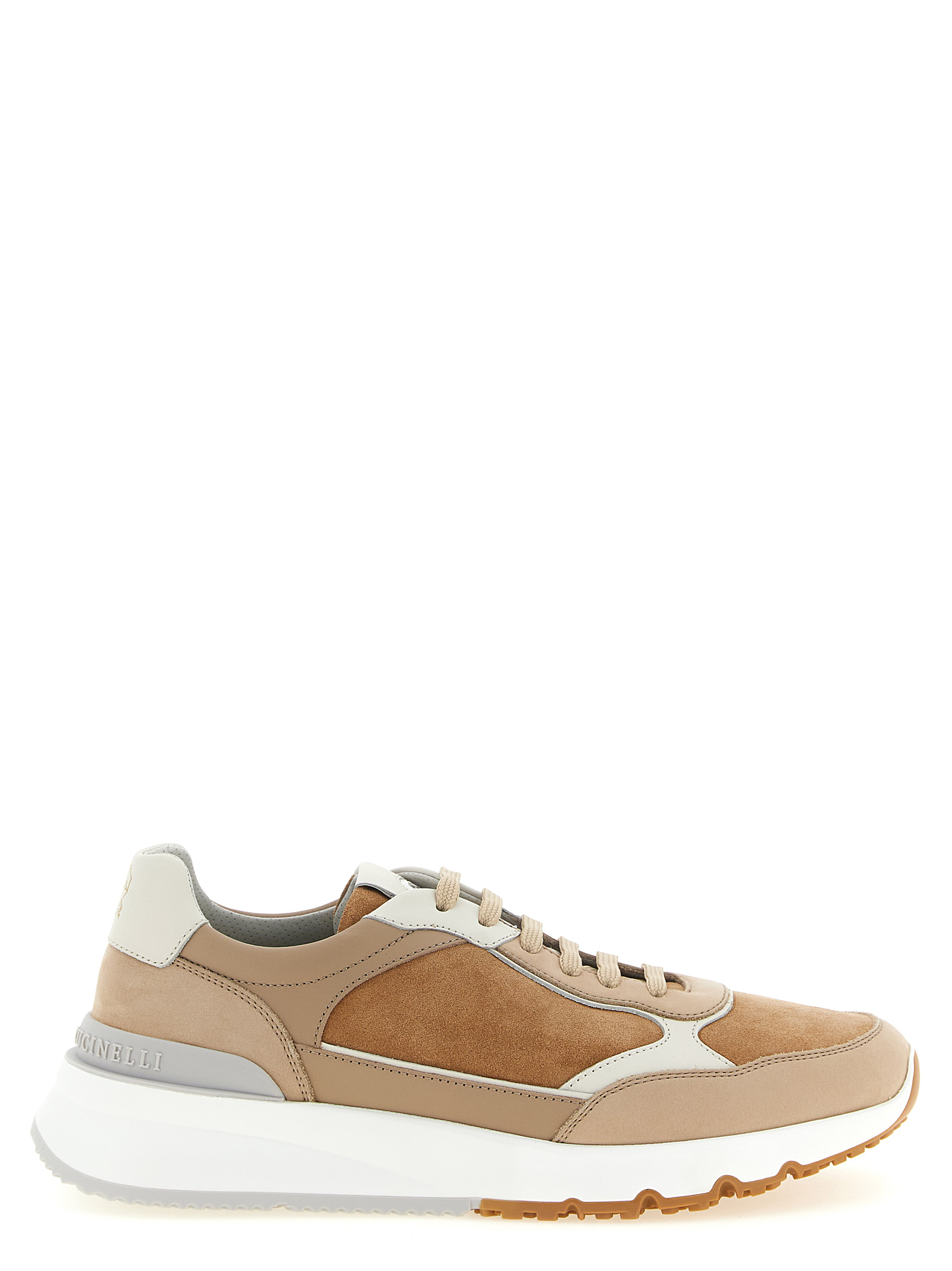 Beige Calfskin Low Top Sneakers