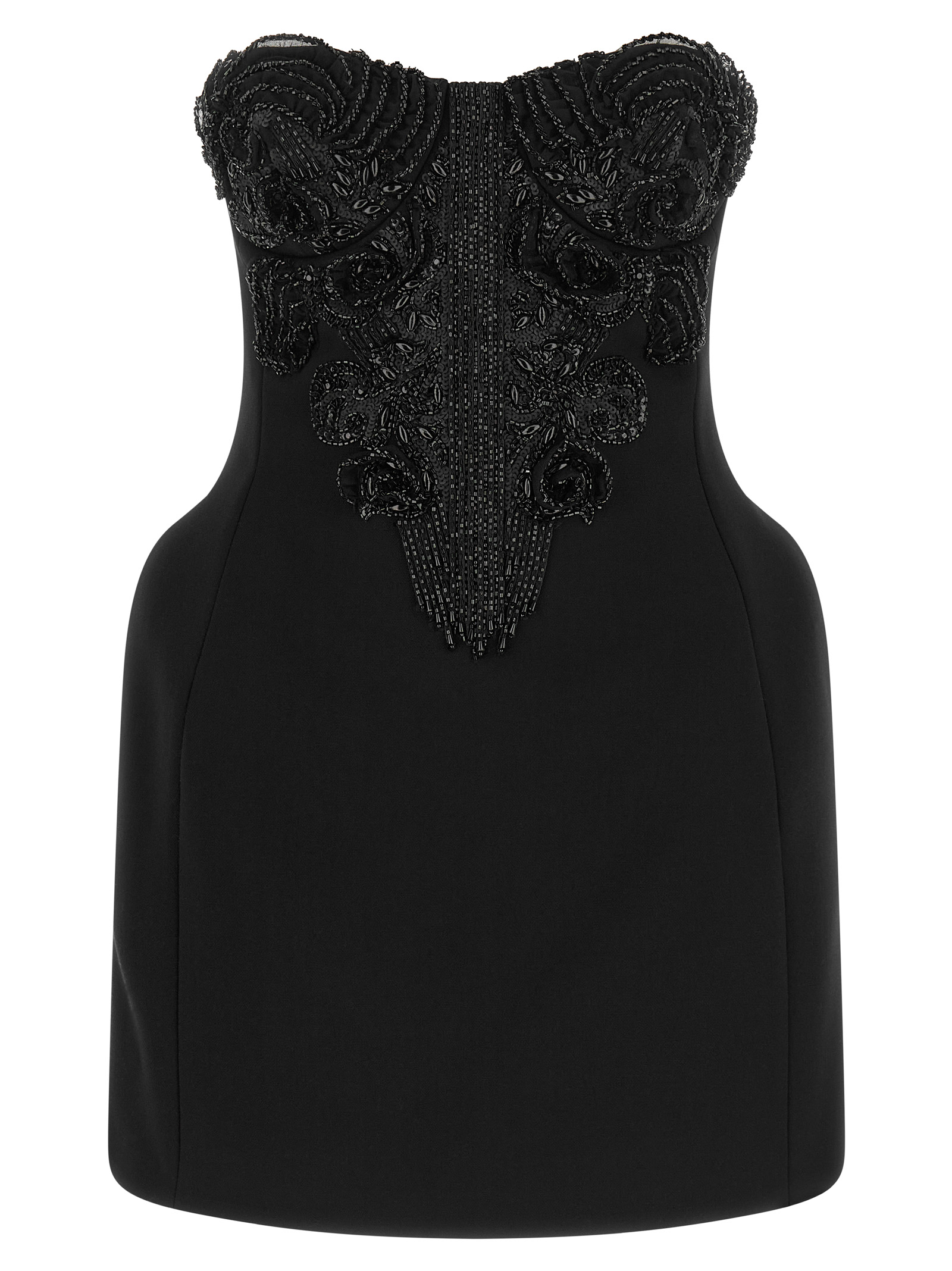 Black Polyester Short Dress