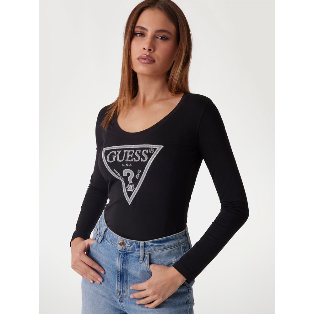 Black Cotton Long Sleeve T-Shirt