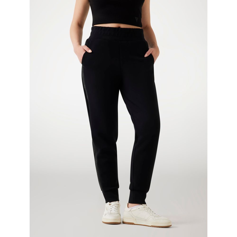 Black Polyester Joggers (Workout Pants)
