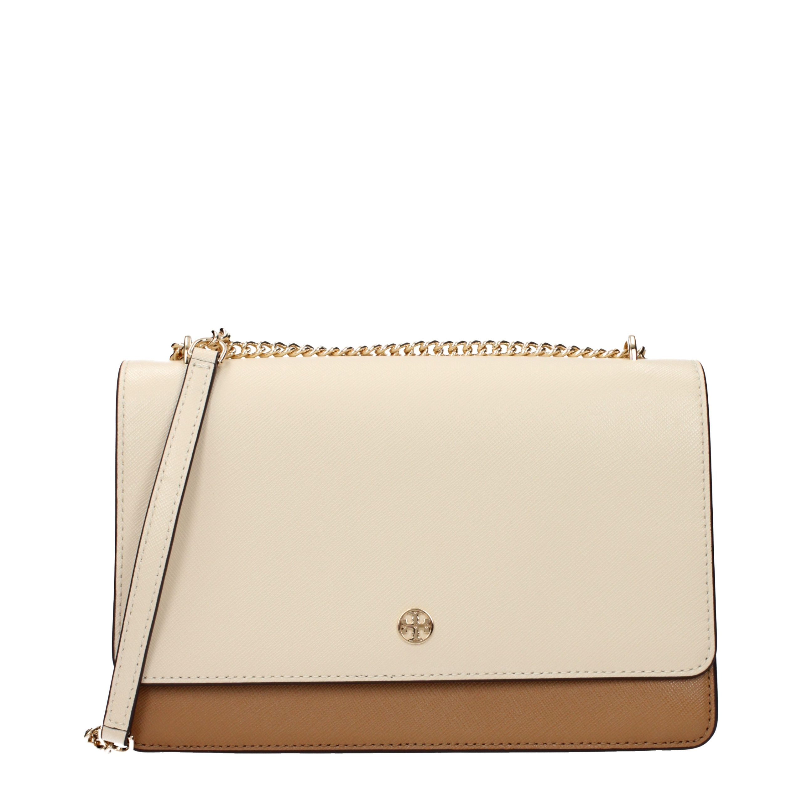 Beige Leather Crossbody Bag