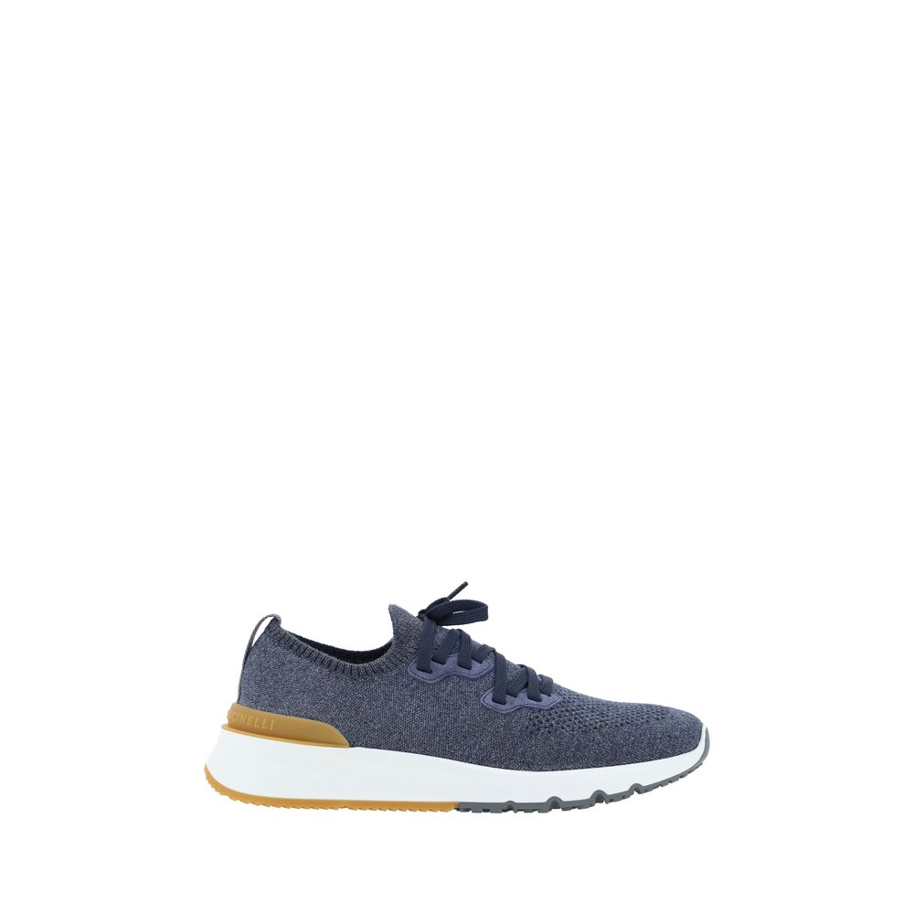 Brunello Cucinelli Blue Cotton Athletic Men's Sneakers