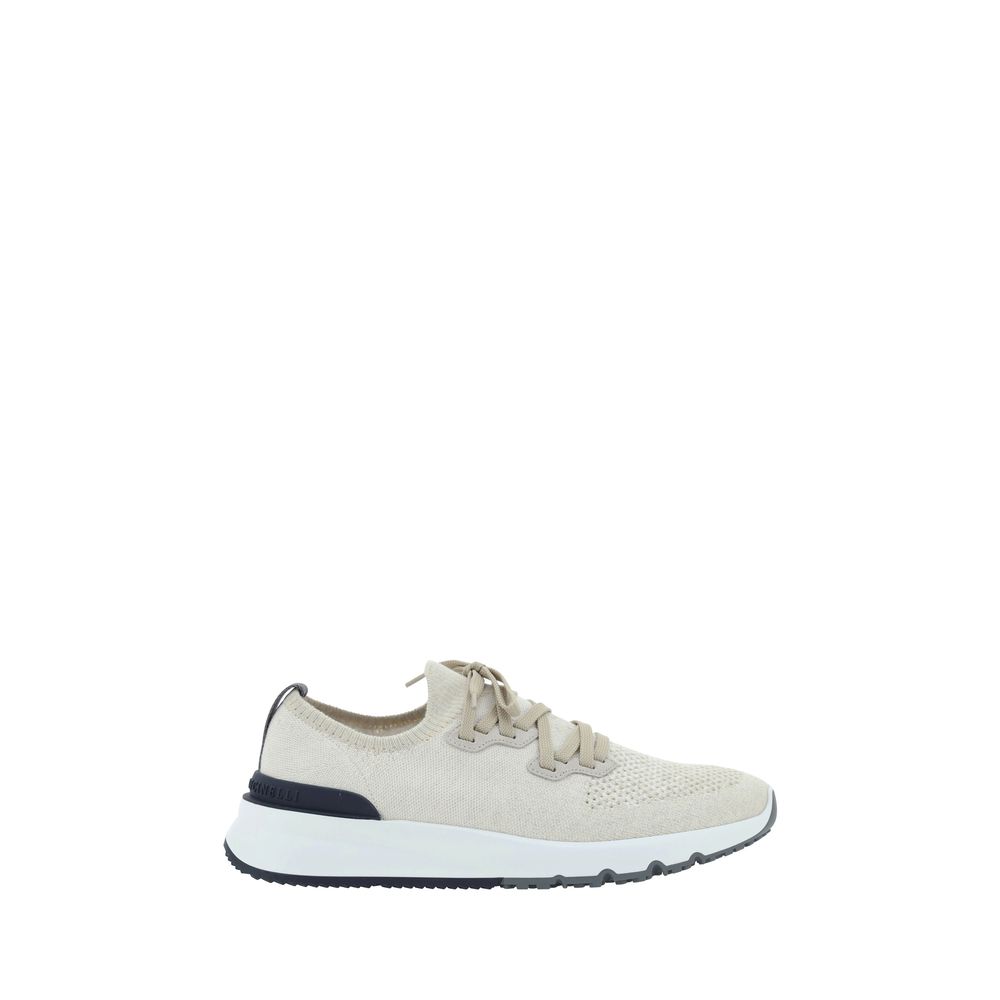 Brunello Cucinelli White Cotton Athletic Men's Sneakers
