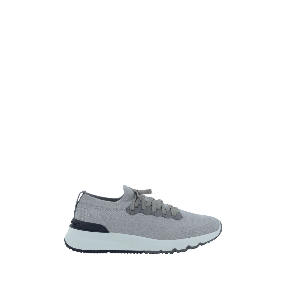 Brunello Cucinelli Gray Cotton Athletic Men's Sneakers