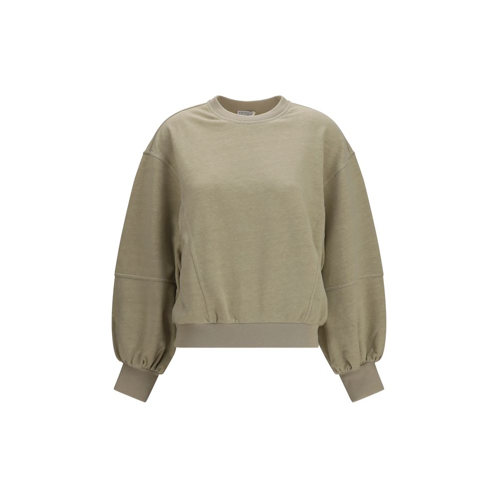 Brunello Cucinelli Beige Cotton Women's Sweatshirt