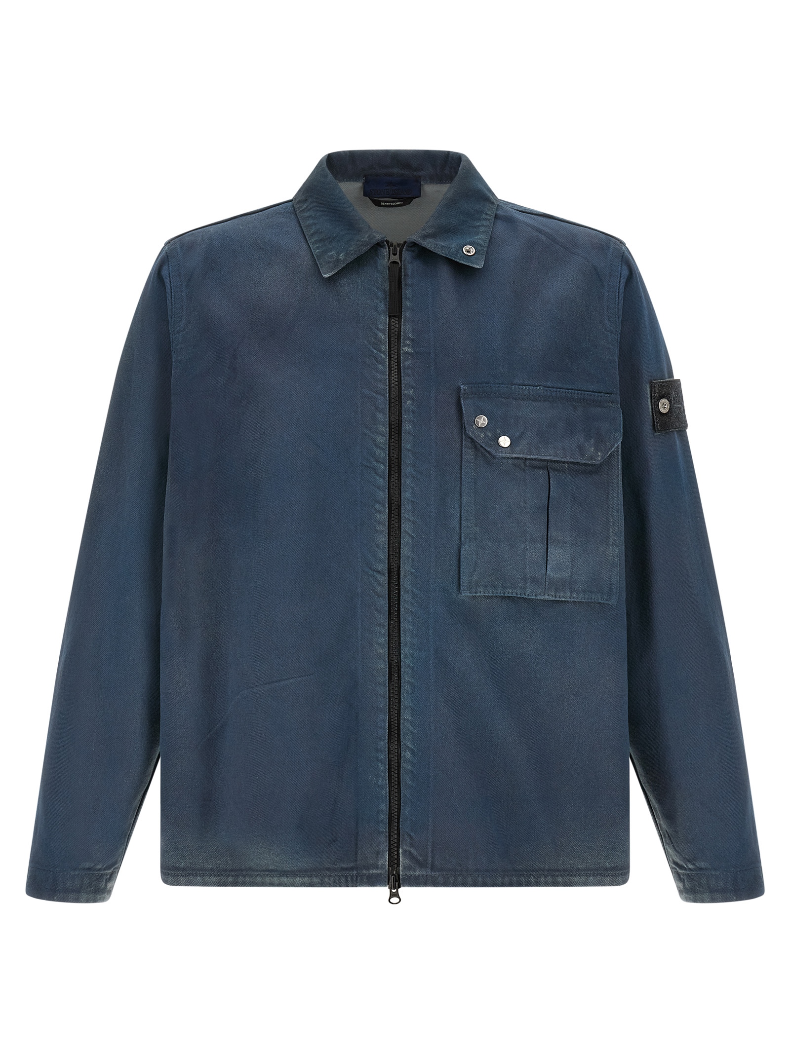Stone Island Blue Cotton Men's Blouse