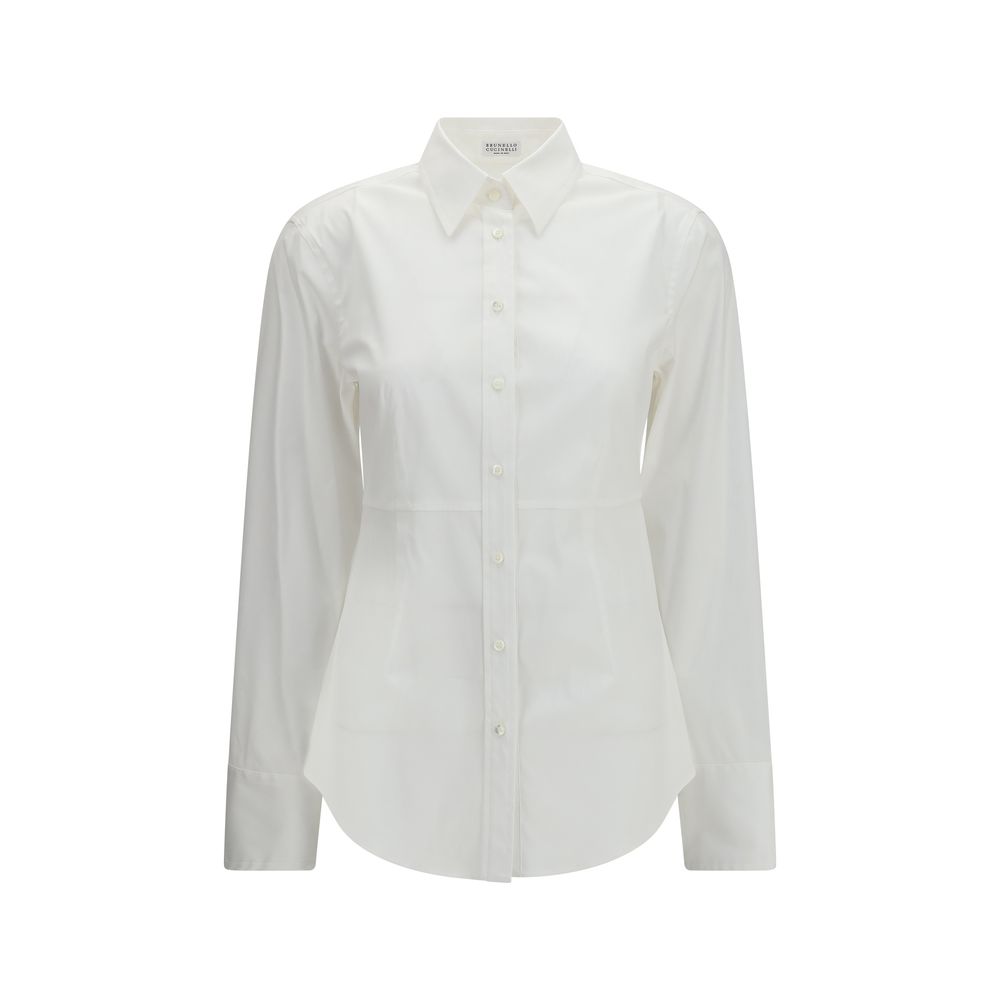 Brunello Cucinelli White Cotton Women's Shirt