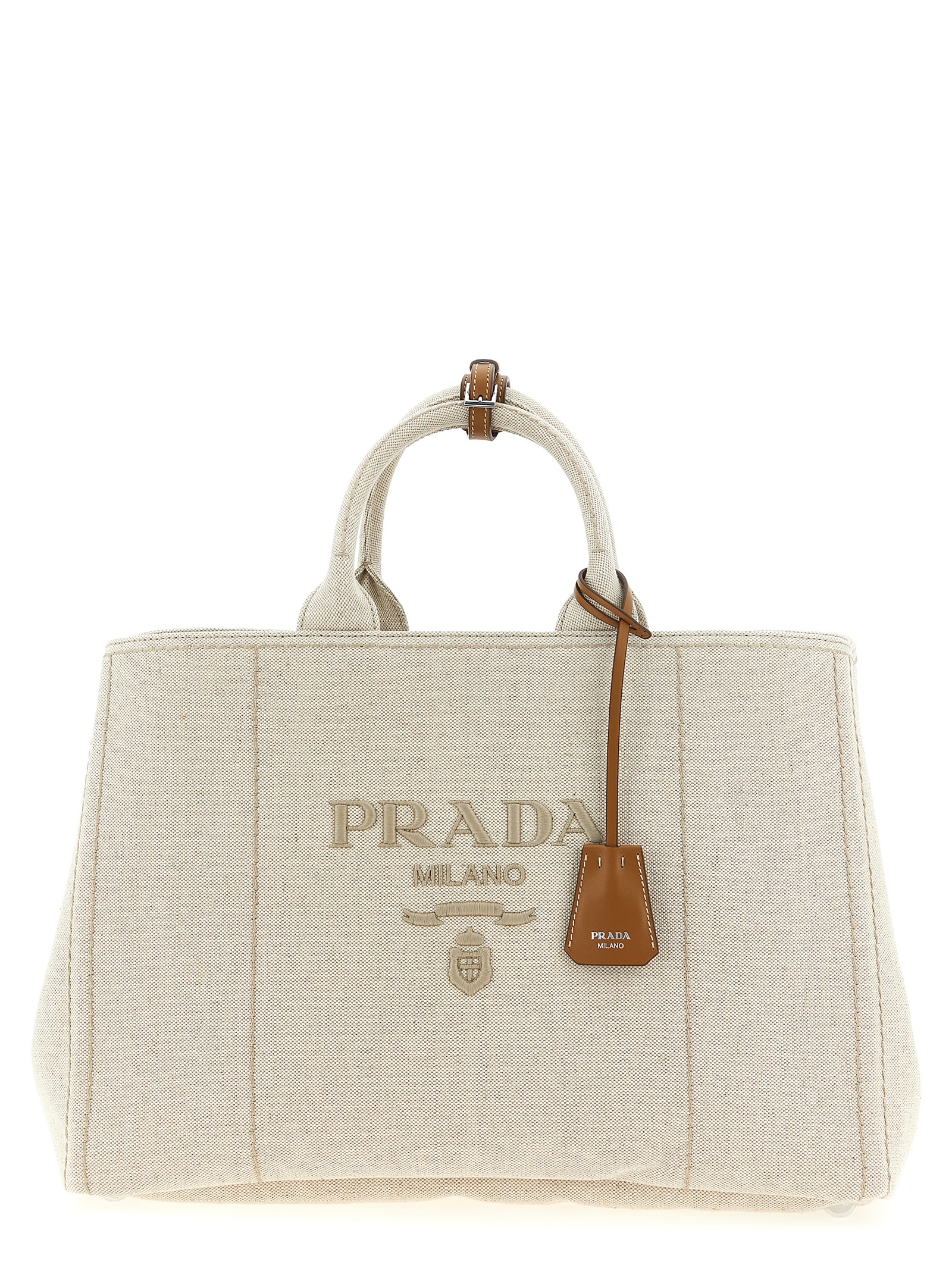 Beige Cotton Tote Bag