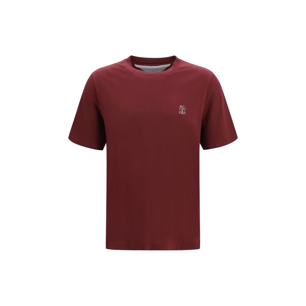 Brunello Cucinelli Bordeaux Cotton Men's T-Shirt