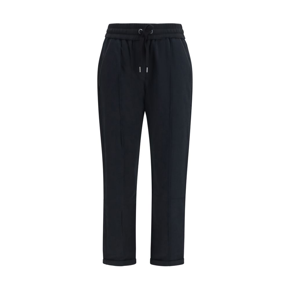 Black Cotton Athletic Pants