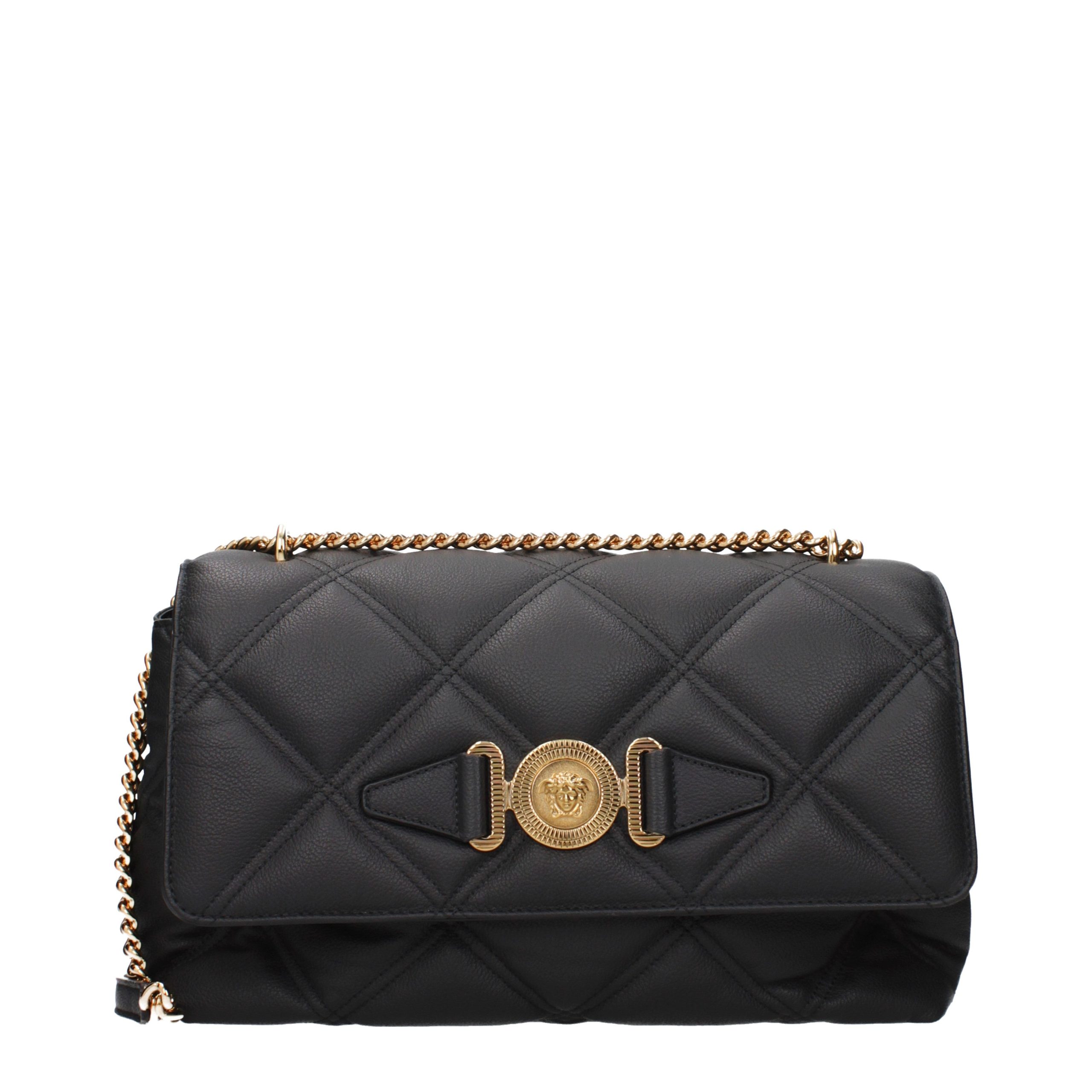 Versace Black Leather Crossbody Women's Bag