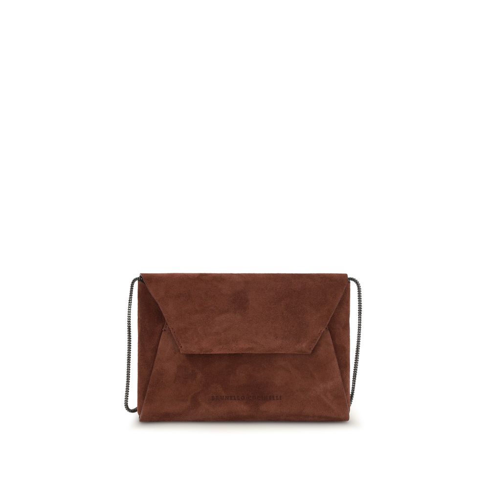 Brunello Cucinelli Bordeaux Calf Leather Bos Taurus Shoulder Women's Bag