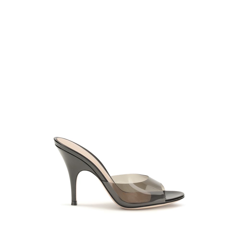 Gianvito Rossi Black Polyurethane Women's Sandals