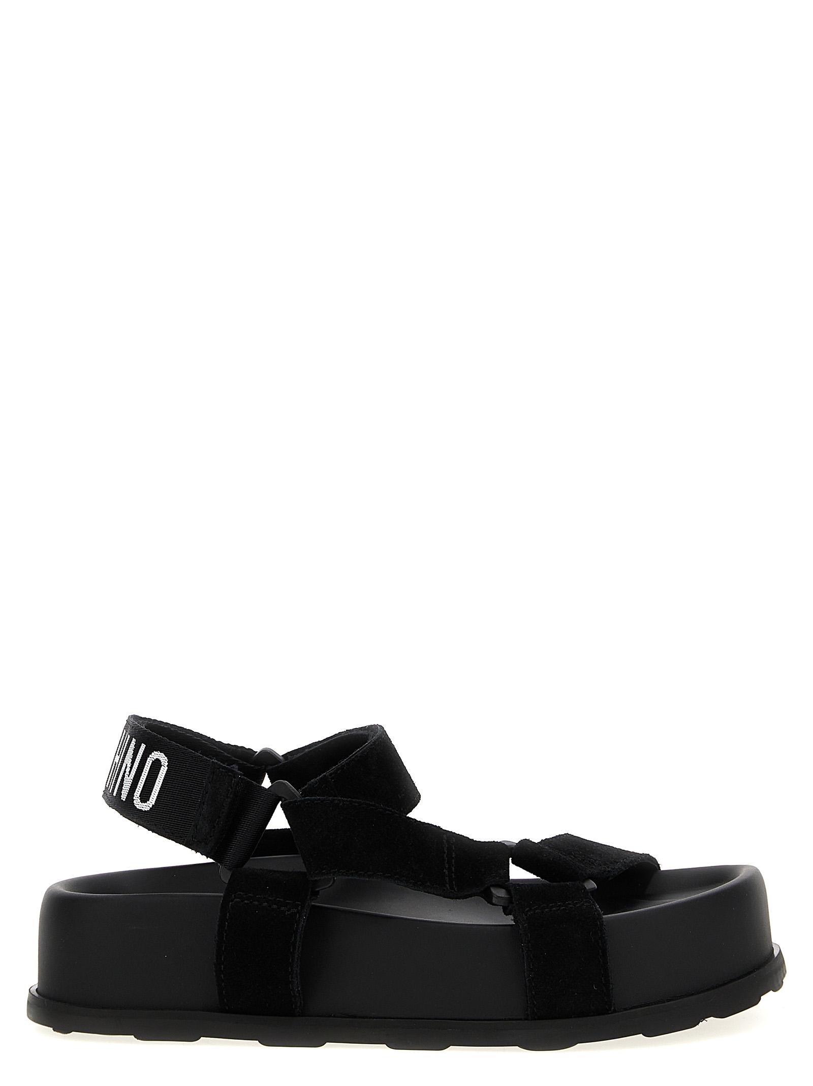 Black Calfskin Flat Sandals