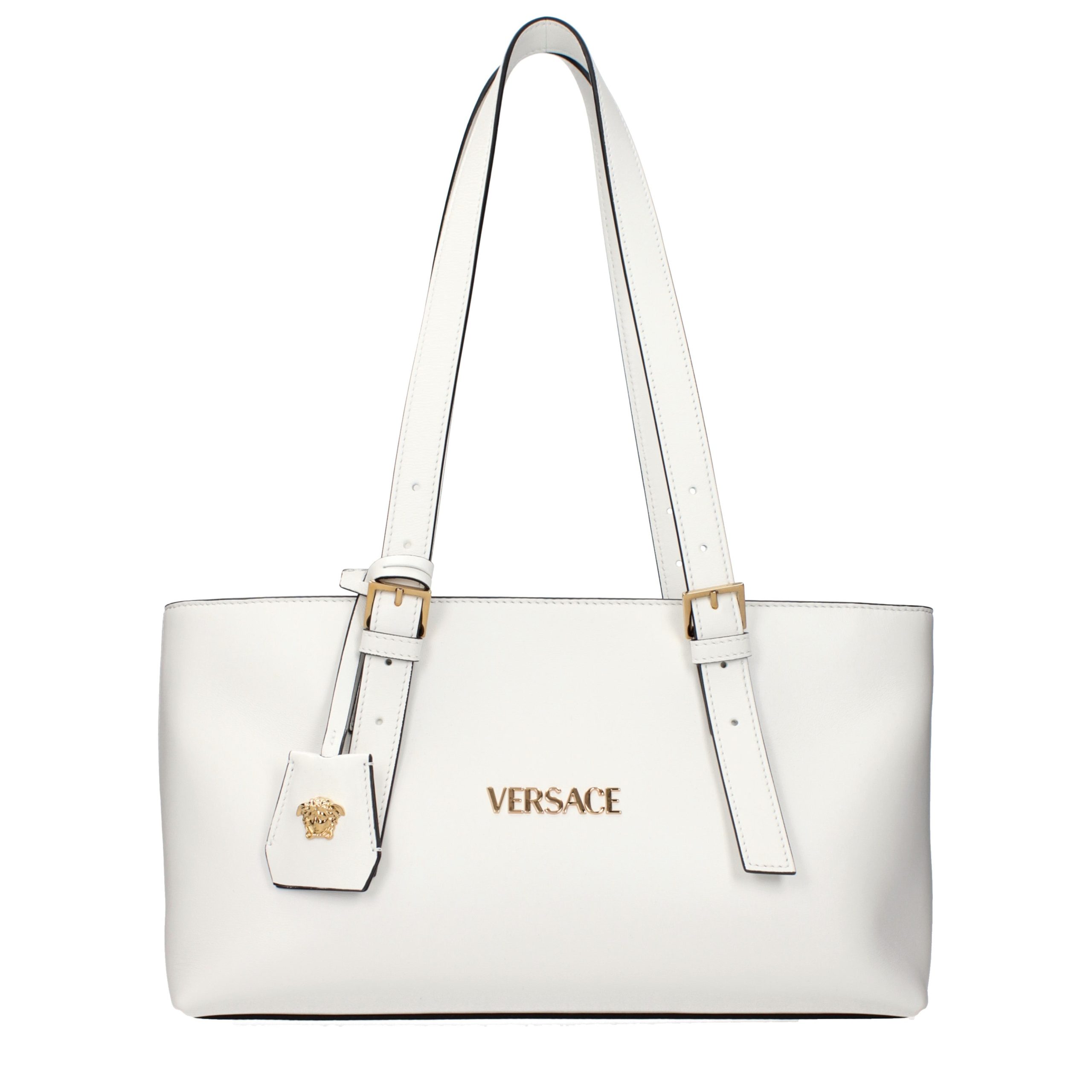 Versace White Leather Shoulder Women's Bag