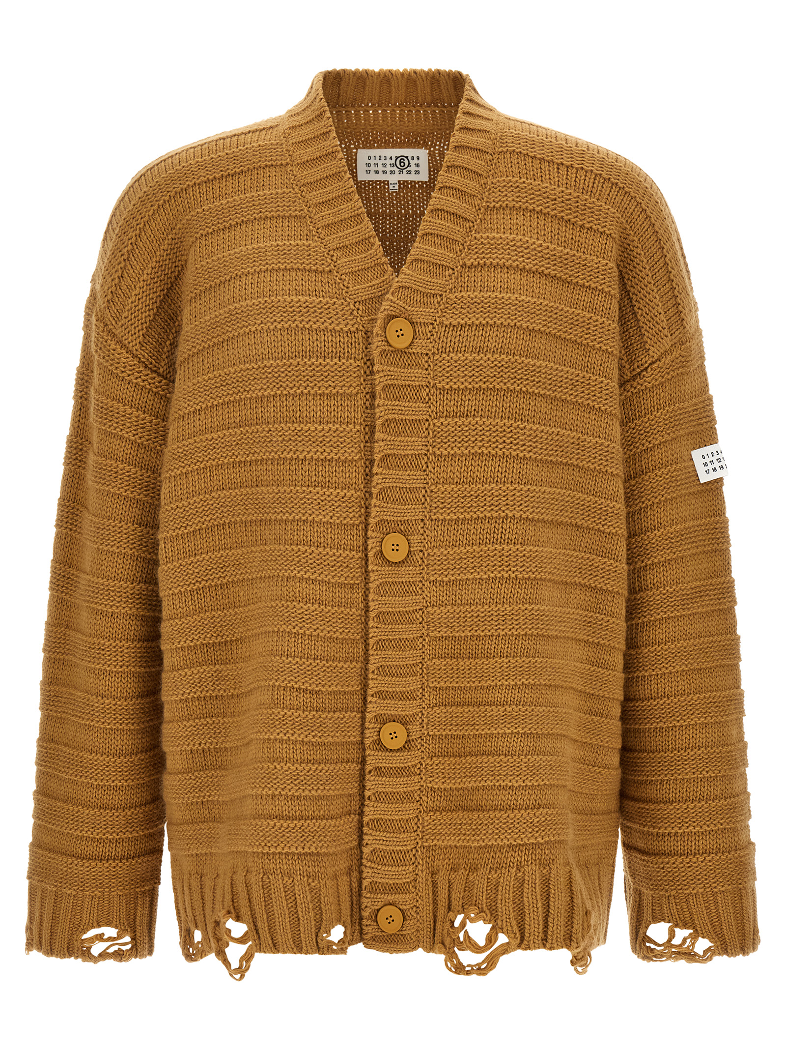 MM6 Maison Margiela Beige Virgin Wool Men's Cardigan