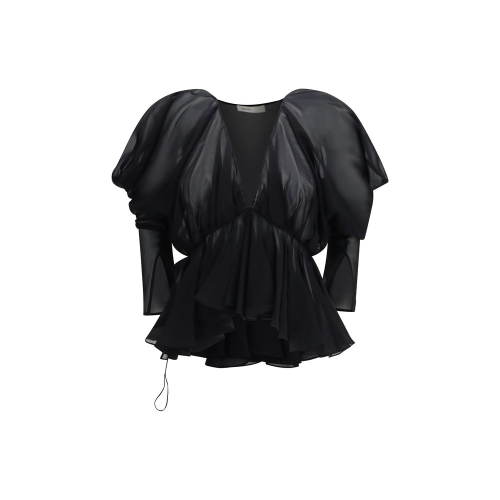 Khaite Black Silk Women's Blouse