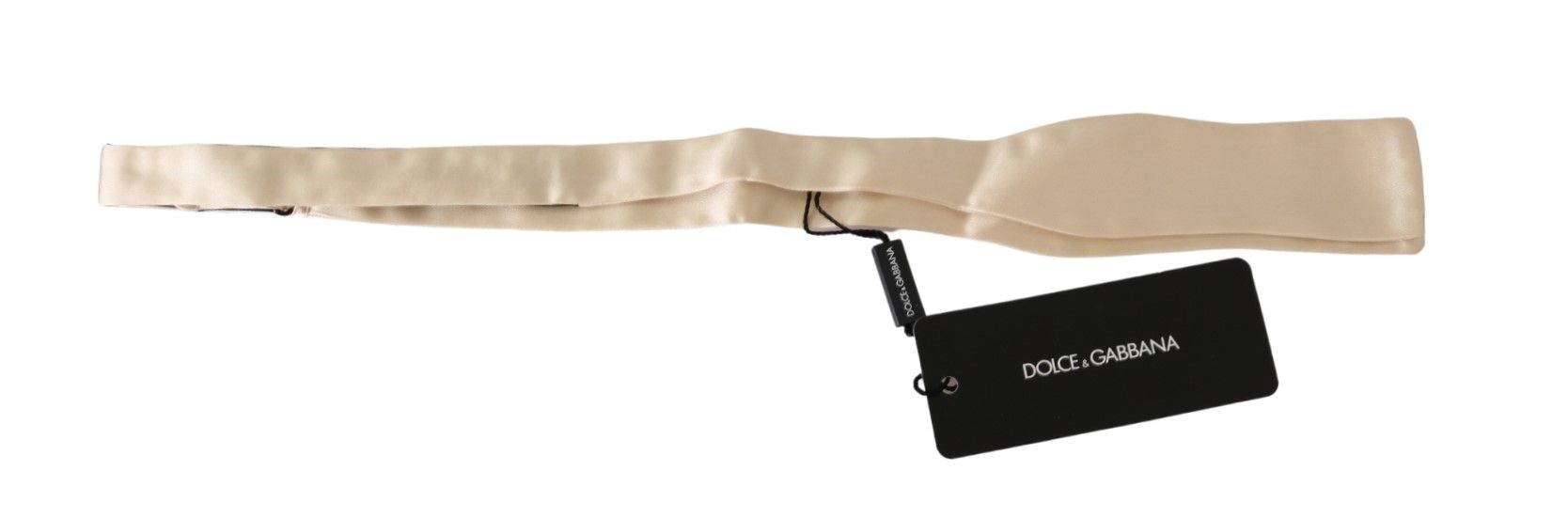Dolce & Gabbana Beige Slim Skinny Men Necktie Silk Bowtie Accessory - Men