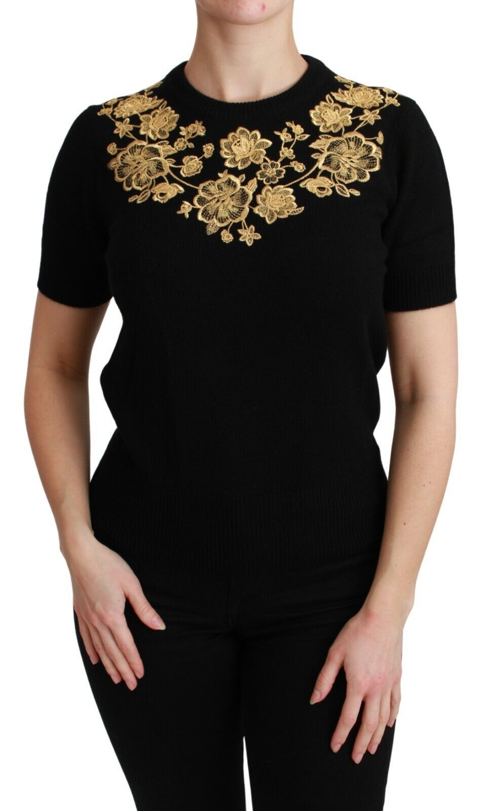 Dolce & Gabbana Elegant Black Cashmere Sweater Women's Top