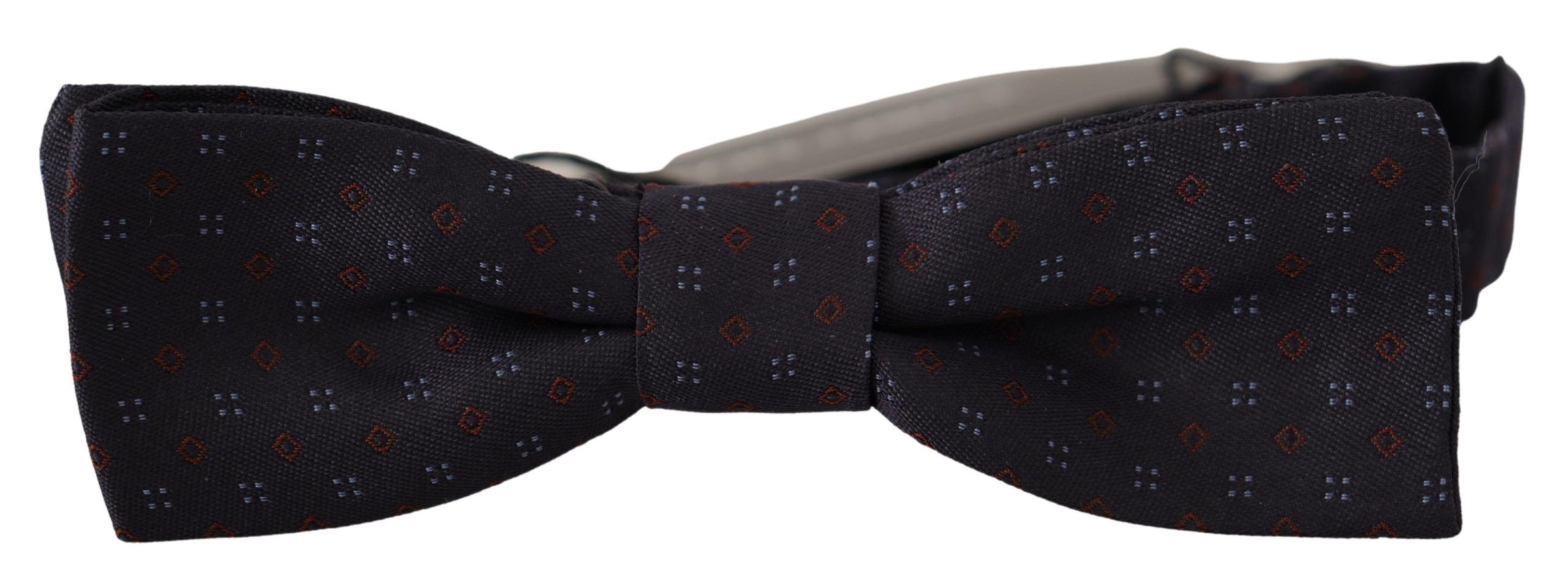 Blue Polka Dots Silk Adjustable Neck Butterfly Bow Tie