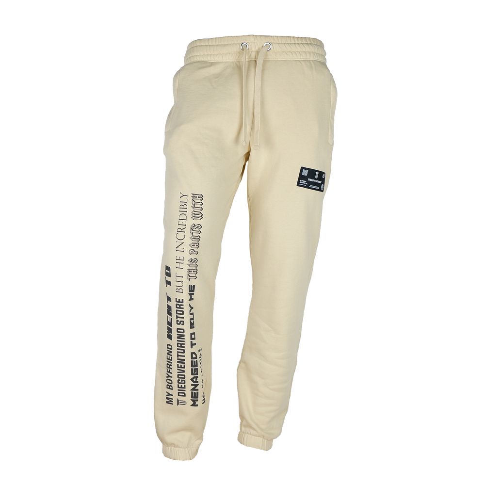 Diego Venturino Beige Cotton Men's Track Men's Trouser