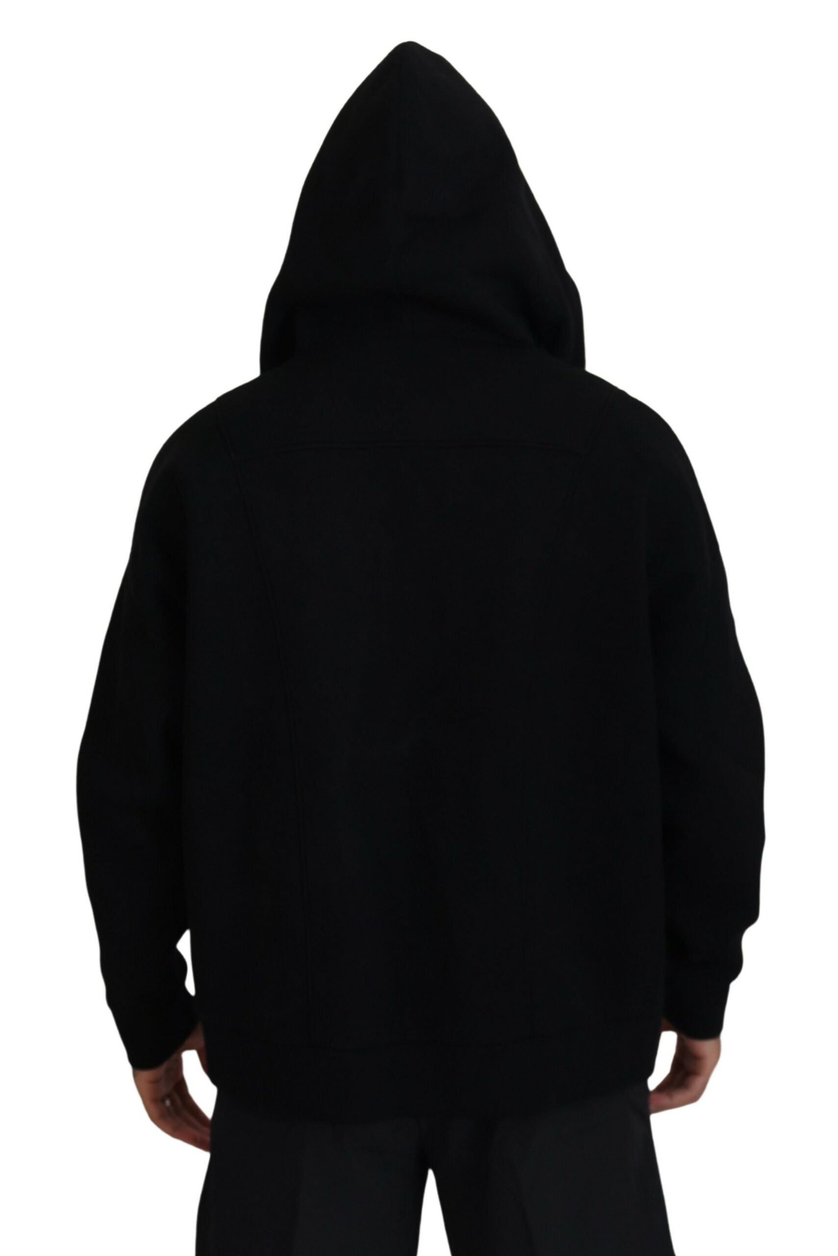 Dsquared² Black Hooded Printed Sleeves Double Zip Men's Sweater Authentic - Picture 3 of 5