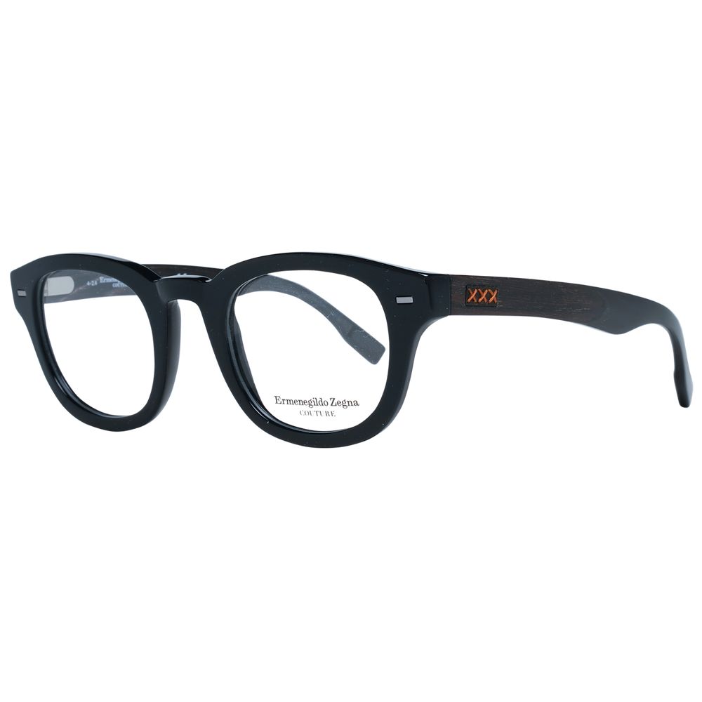 Ermenegildo Zegna Black Plastic Glasses (frames) Accessory - Men