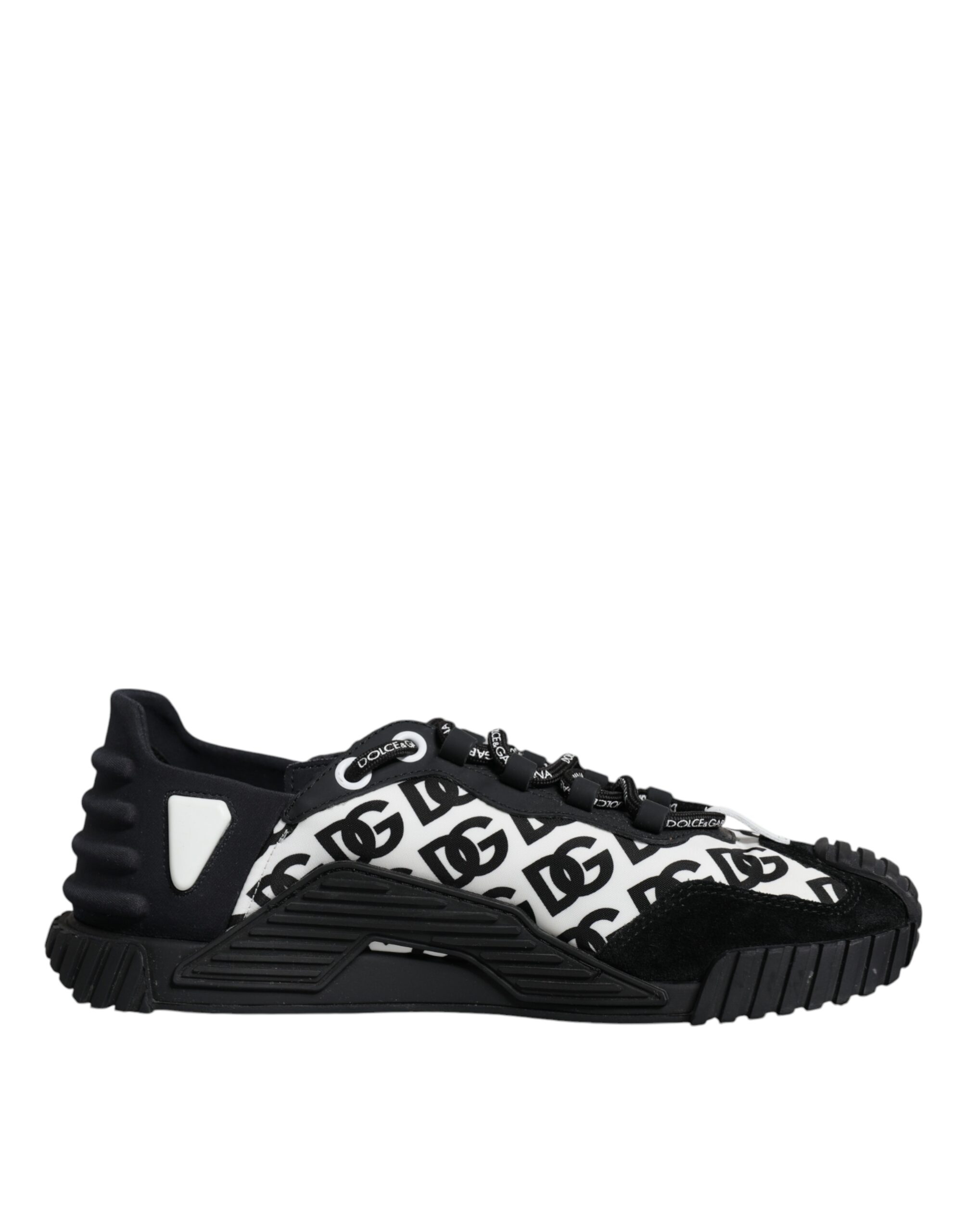 Dolce & Gabbana Black Logo Lace Up Low Top NS1 Sneakers