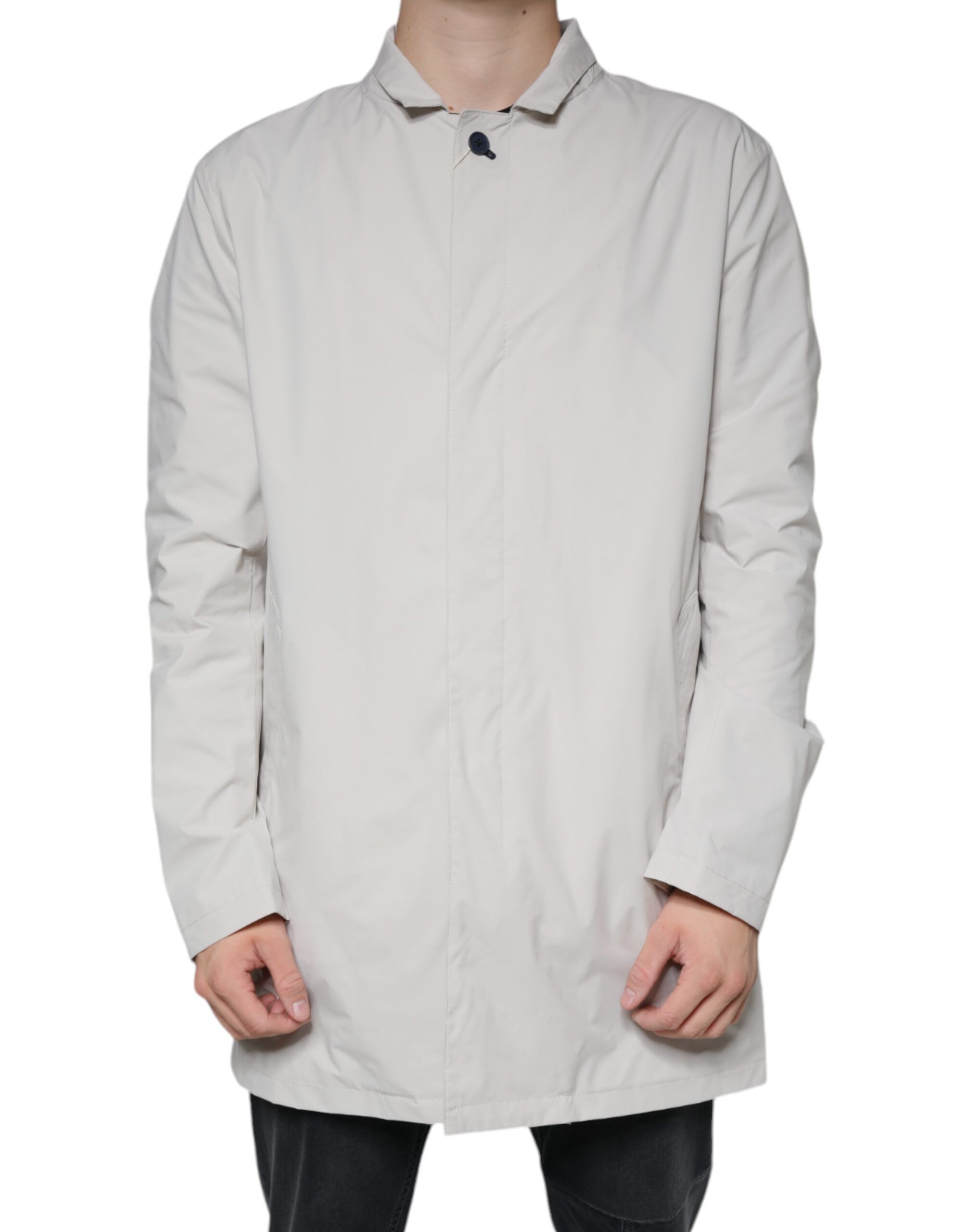 People Of Shibuya Off White Full Zip Coat Men Men's Jacket (Pre-Owned)