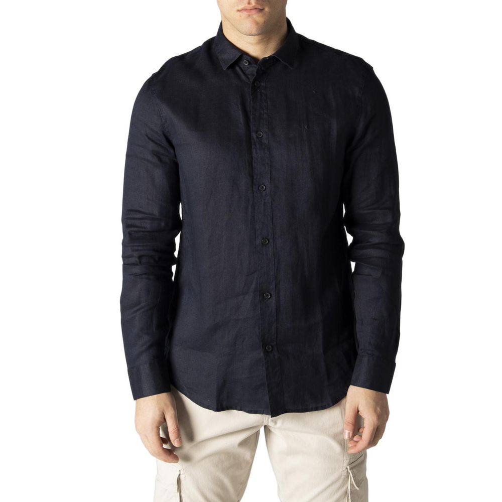 Blue Linen Dress Shirt