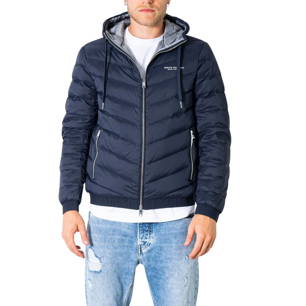 Blue Polyester Jackets & Coat