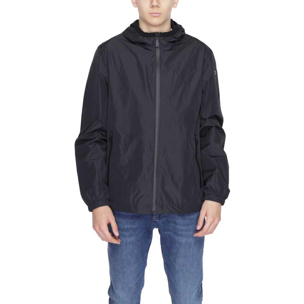 Black Polyester Jackets & Coat