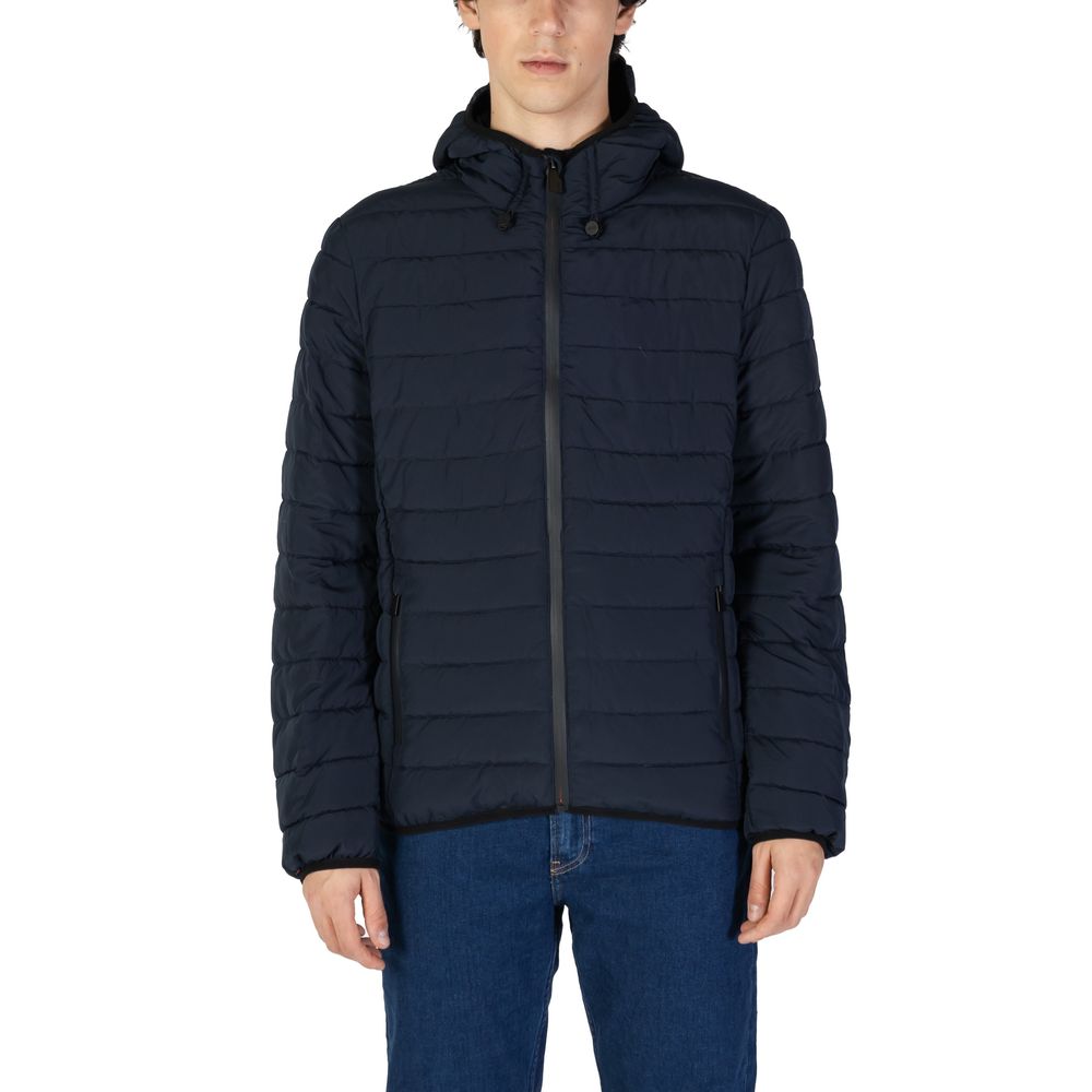 Blue Polyester Jackets & Coat