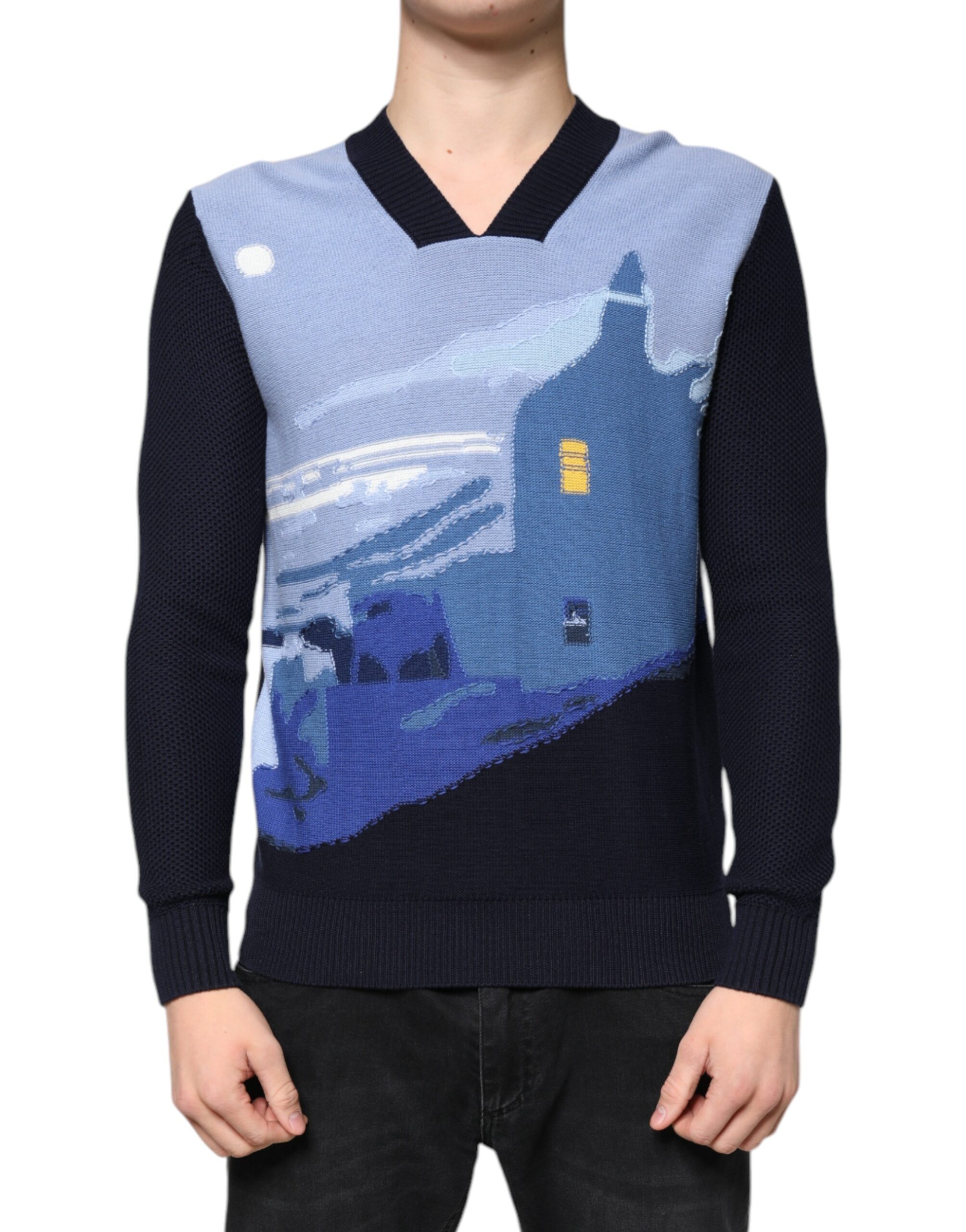 Ballantyne Multicolor Long Sleeves V-neck Pullover Men's Sweater